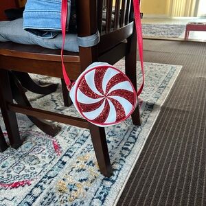 Bath & Body Works Red and White Crossbody Bag